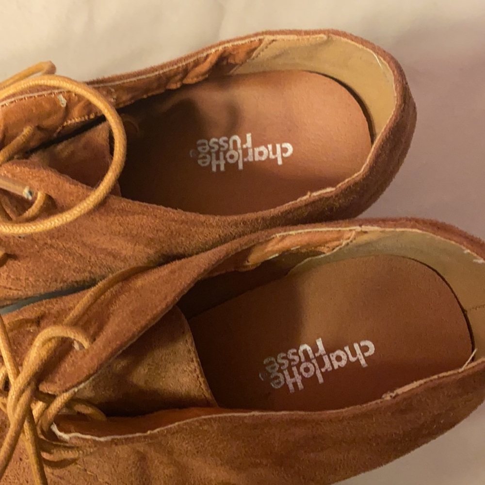 Charlotte Russe wedge pumps, faux suede, size 10 - Picture 2 of 5